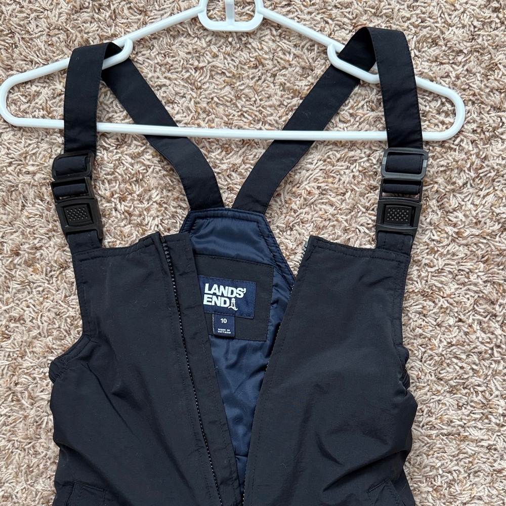Lands' End Black Snow Bibs